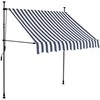 Rankinė ištraukiama markizė su LED, mėlyna ir balta, 200cm