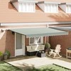Ištraukiama markizė Žalia ir balta 450 ×300 cm audinys