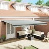 Ištraukiama markizė Žalia ir balta 500 × 300 cm