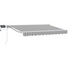 Rankinis markizės rėmas su LED Antracito ir baltos 3,5 x 2,5 m