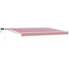 Rankinis markizės rėmas su LED Raudona ir balta 5 × 3,5 m