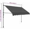 Rankiniu būdu ištraukiama markizė su LED, antracito, 250cm