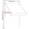 Rankiniu būdu ištraukiama markizė, kreminė, 200 cm