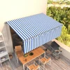 Rankiniu būdu ištraukiama markizė, mėlyna ir balta, 4x3m