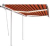 Rankiniu būdu ištraukiama markizė, oranžinė ir ruda, 3,5x2,5m