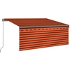 Rankiniu būdu ištraukiama markizė, oranžinė ir ruda, 3x2,5m