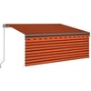 Rankiniu būdu ištraukiama markizė, oranžinė ir ruda, 3,5x2,5m