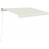 Rankiniu būdu ištraukiama markizė su LED, kreminė, 350x250cm