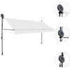Rankiniu būdu ištraukiama markizė su LED, kreminė, 400cm