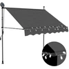 Rankiniu būdu ištraukiama markizė su LED, antracito, 150cm