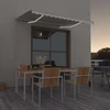 Rankiniu būdu ištraukiama markizė su LED, kreminė, 350x250cm
