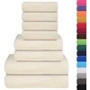 Rankšluostis Rankšluosčių rinkinys, 8vnt., kreminiai, 100% medvilnė, 360g/m²