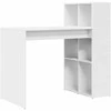 Stalas su lentyna Balta 108 x 55 x 103.5 cm Apdirbta mediena