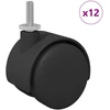 Ratukai 12 vnt. Juoda 40,1 x 37,8 mm PP ir geležis