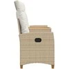 Reclining Bench with Table Bežė ir kreminė balta poliratanas