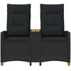 Reclining Bench with Table Juoda 126 x 65 x 112 cm poliratanas