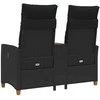 Reclining Bench with Table Juoda 126 x 65 x 112 cm poliratanas