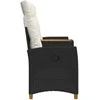 Reclining Bench with Table Juoda ir kreminė balta poliratanas