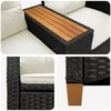 Reclining Bench with Table Juoda ir kreminė balta poliratanas
