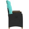 Reclining Bench with Table Juoda ir turkio 126 x 65 x 112 cm