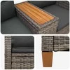 Reclining Bench with Table Pilka ir tamsiai pilka poliratanas