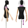 Reguliuojamas manekenas 165-213 cm su baze Moteris PP Juoda