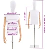 Reguliuojamas manekenas 170-218 cm su baze Vyras PP Balta