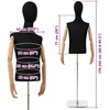Reguliuojamas manekenas 170-218 cm su baze Vyras PP Juoda