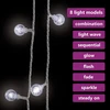 Rutuliukų girlianda, 40m, 400 šaltų baltų LED, 8 funkcijos