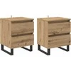 Šalia lovos spintelė 2 pcs Amatininkų ąžuolas 40 x 35 x 50 cm