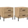 Šalia lovos spintelė 2 pcs Amatininkų ąžuolas 40 x 35 x 47,5 cm