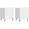 Šalia lovos spintelė 2 pcs Balta 43 x 34,5 x 52 cm
