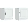 Šalia lovos spintelė 2 pcs Balta 43 x 34,5 x 47 cm