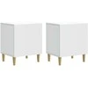 Šalia lovos spintelė 2 pcs Balta 43 x 34,5 x 50 cm