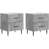 Šalia lovos spintelė 2 pcs Betono pilka 43 x 34,5 x 47,5 cm