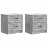 Šalia lovos spintelė 2 pcs Betono pilka 43 x 34,5 x 44,5 cm