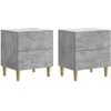 Šalia lovos spintelė 2 pcs Betono pilka 43 x 34,5 x 48 cm