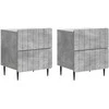 Šalia lovos spintelė 2 pcs Betono pilka 43 x 34,5 x 49,5 cm
