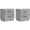 Šalia lovos spintelė 2 pcs Betono pilka 43 x 34,5 x 44,5 cm
