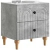 Šalia lovos spintelė 2 pcs Betono pilka 43 x 34,5 x 48 cm