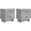 Šalia lovos spintelė 2 pcs Betono pilka 43 x 34,5 x 47,5 cm