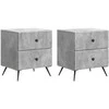Šalia lovos spintelė 2 pcs Betono pilka 43 x 34,5 x 47,5 cm