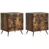 Šalia lovos spintelė 2 pcs Dūminio ąžuolo 43 x 34,5 x 50 cm