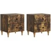 Šalia lovos spintelė 2 pcs Dūminio ąžuolo 43 x 34,5 x 48 cm