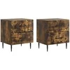 Šalia lovos spintelė 2 pcs Dūminio ąžuolo 43 x 34,5 x 47,5 cm