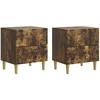 Šalia lovos spintelė 2 pcs Dūminio ąžuolo 43 x 34,5 x 48 cm