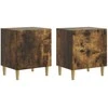 Šalia lovos spintelė 2 pcs Dūminio ąžuolo 43 x 34,5 x 50 cm