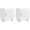 Šalia lovos spintelė 2 pcs Itin blizgi balta 43 x 34,5 x 50 cm