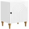 Šalia lovos spintelė 2 pcs Itin blizgi balta 43 x 34,5 x 50 cm
