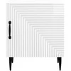 Šalia lovos spintelė 2 pcs Itin blizgi balta 43 x 34,5 x 50 cm